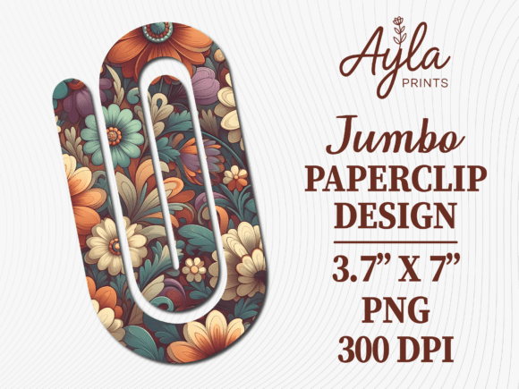Autumn Fall Floral Jumbo Paperclip PNG
