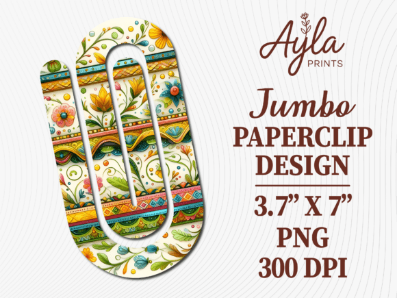 Bright Patchwork Floral Jumbo Paperclip