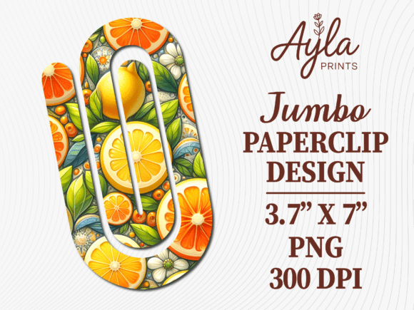 Citrus Lemon Orange Jumbo Paperclip Design