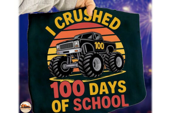 Crushed 100 Days School Shirt Png for Creative Projects