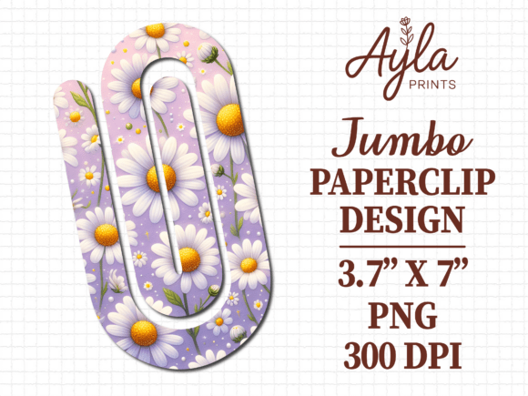 Daisy Flower Pattern Jumbo Paperclip PNG
