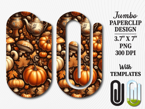 Elevating Seasonal Branding with the Autumn Fall Pumpkin Jumbo Paperclip Digital Asset