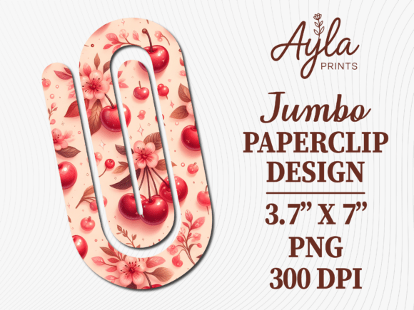 Floral Berry Blooms Jumbo Paperclip: A Digital Design Evaluation