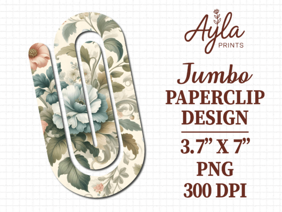 Floral Plant Planner Jumbo Paperclip PNG