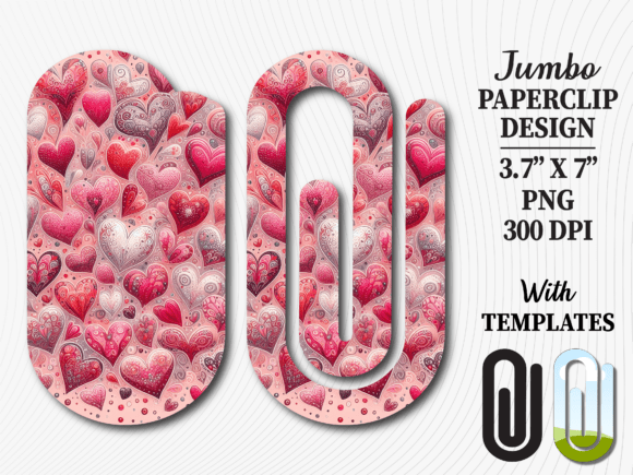Hearts Balloon Pattern Jumbo Paperclip Design