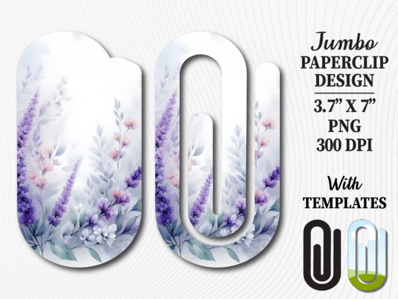 Lavender Floral Field Jumbo Paperclip Design