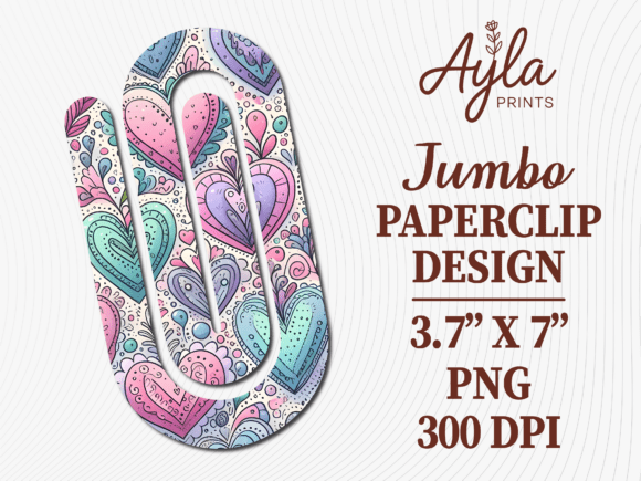 Pastel Hearts Planner Jumbo Paperclip: A Versatile Digital Design for Creators