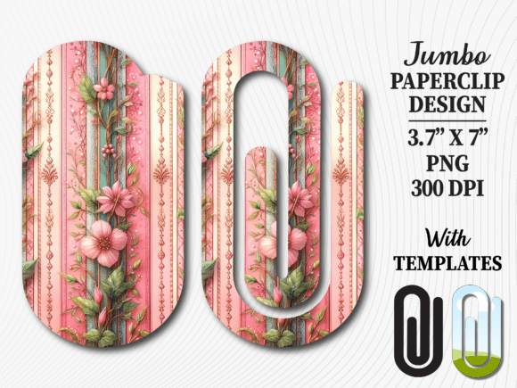 Pink Flower Floral Jumbo Paperclip: A Creative Digital Asset for Modern Crafters