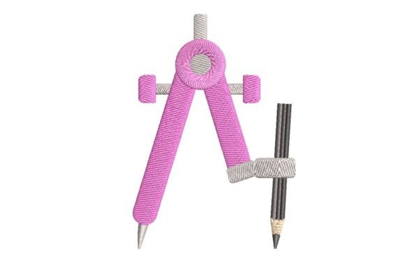 Pink Geometry Compass with Pencil Design Inspiration