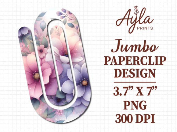 Purple Floral Cute Jumbo Paperclip PNG: A Versatile Digital Asset for Creatives and Educators