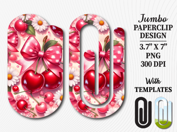 Red Cherry Love Fruit Jumbo Paperclip