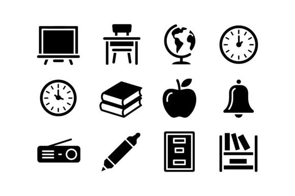School Classroom Vector Silhouette Evaluation