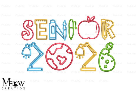 Senior 2026 Embroidery Design for Graduation