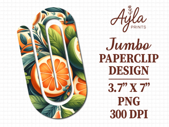 Sliced Citrus Orange Jumbo Paperclip PNG