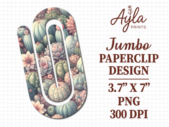 Succulent Plant Cactus Jumbo Paperclip Design