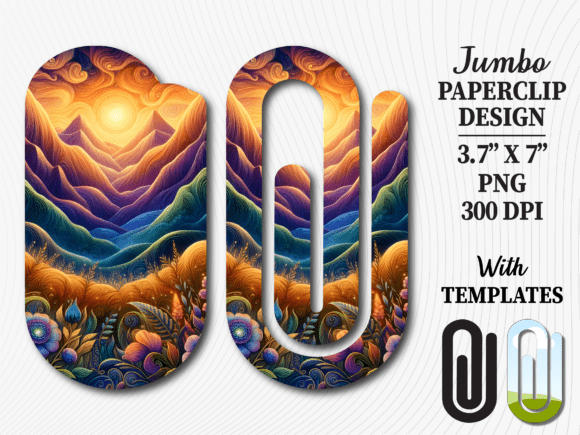 Sunset Mountain Nature Jumbo Paperclip