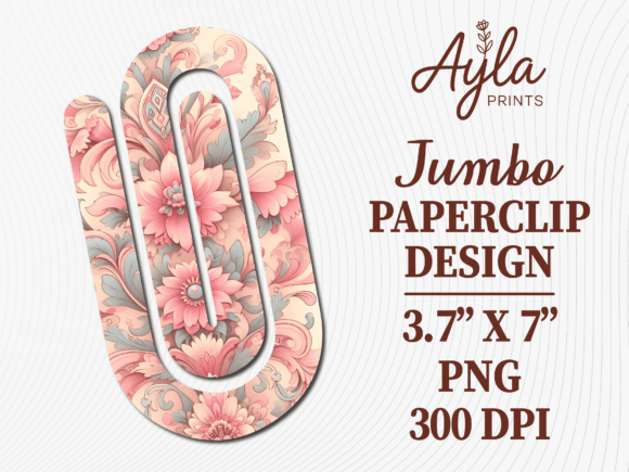 Transform Your Crafts with the Pink Peony Floral Bloom Jumbo Paperclip Sublimation Design
