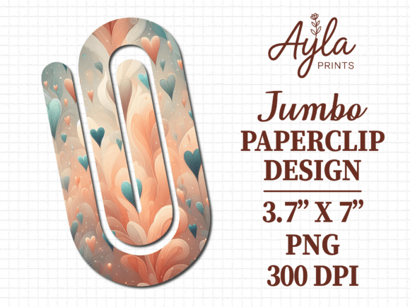 Transform Your Crafts with the Rustic Peach Hearts Jumbo Paperclip PNG