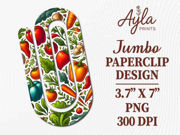 Transform Your Creative Projects with the Fresh Vegetable Garden Jumbo Paperclip Sublimation Design