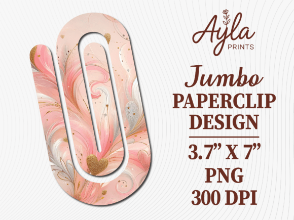 Unlock Your Creativity with the Pink Feathers Digital Jumbo Paperclip Sublimation Design